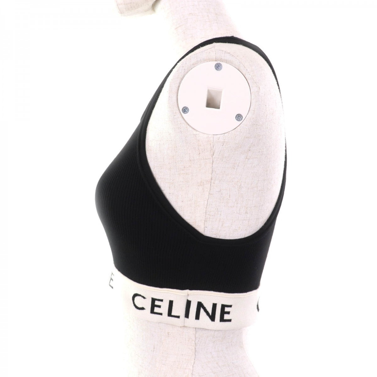 CELINE Tank top 2A68L372N cotton Black/Cream Athlete Bra / Mesh S