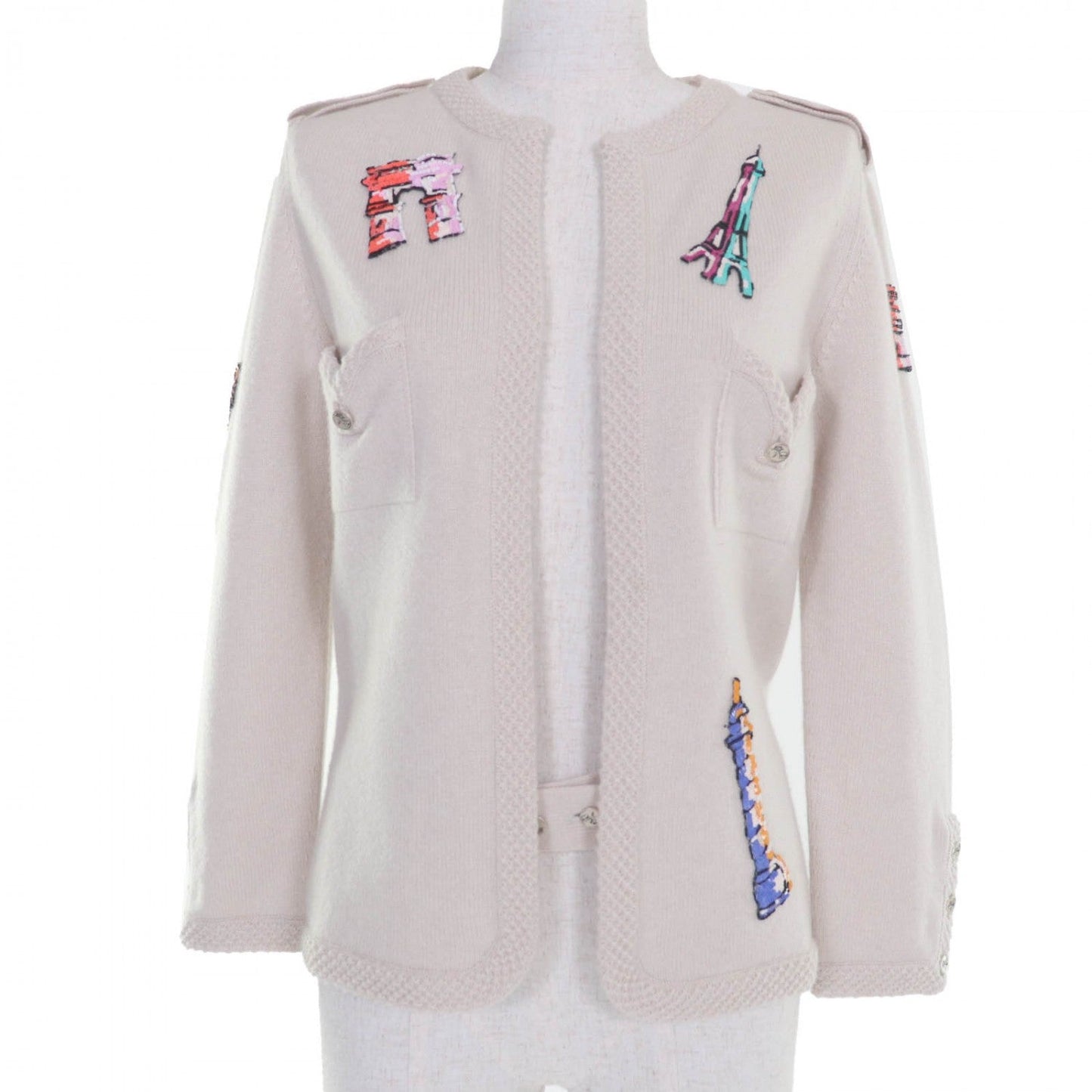 CHANEL cardigan 06ï¼£ P27653V20072 cashmere beige 40