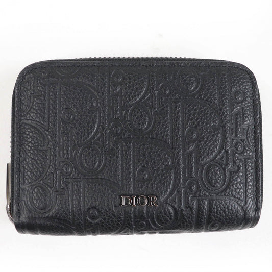 Dior Coin case 2ESBC316FLG leather black Zip coin case