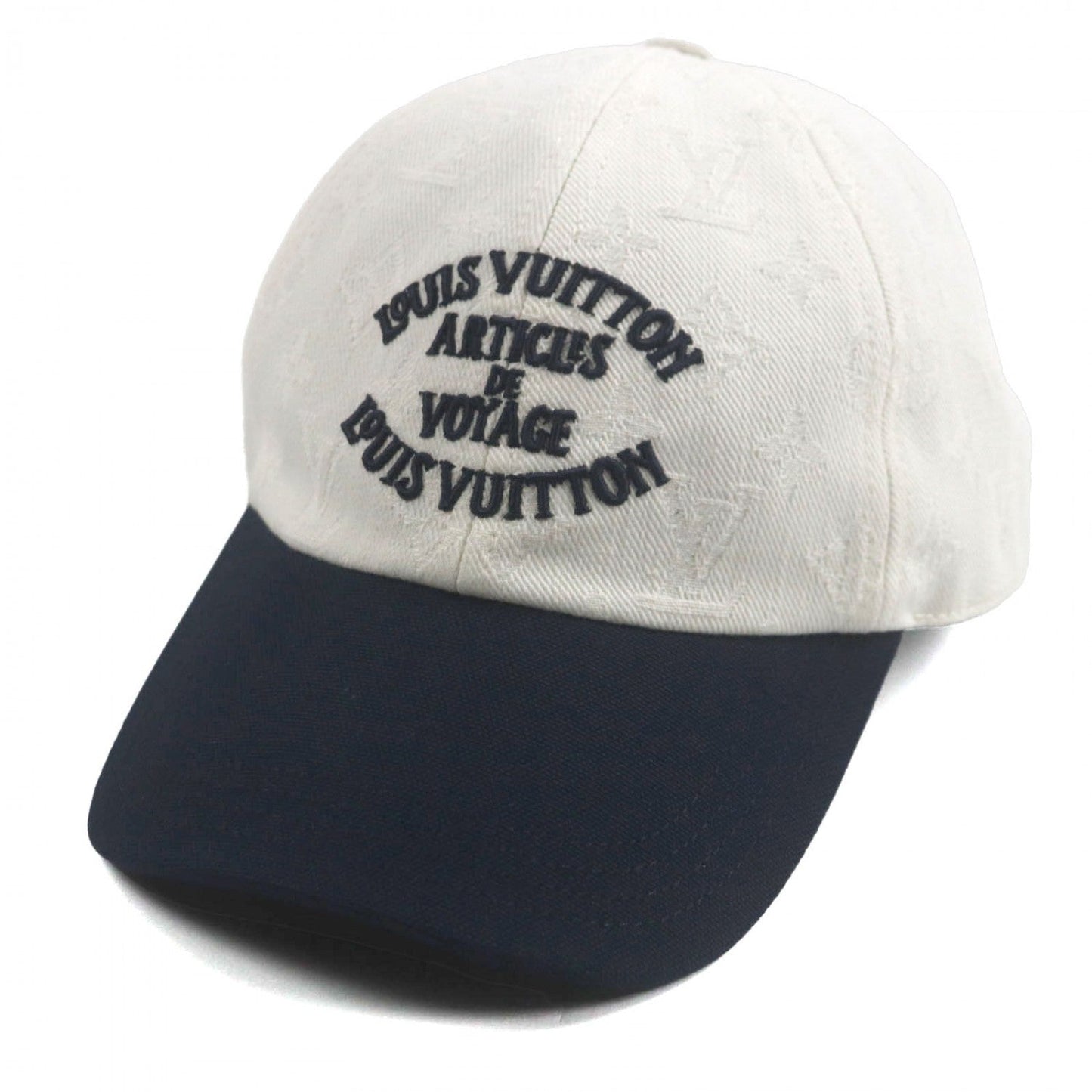 LOUIS VUITTON cap M5147L cotton White navy Two-tone Travel Cap S00 S