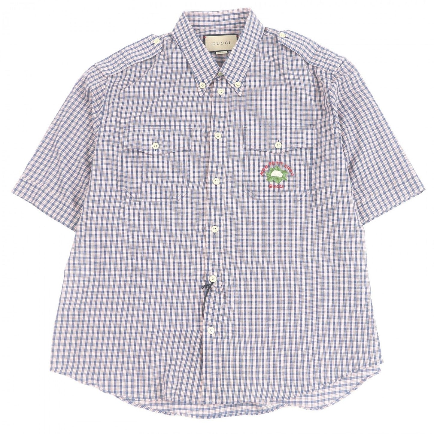GUCCI Short sleeve shirt 654883 cotton Red blue 50