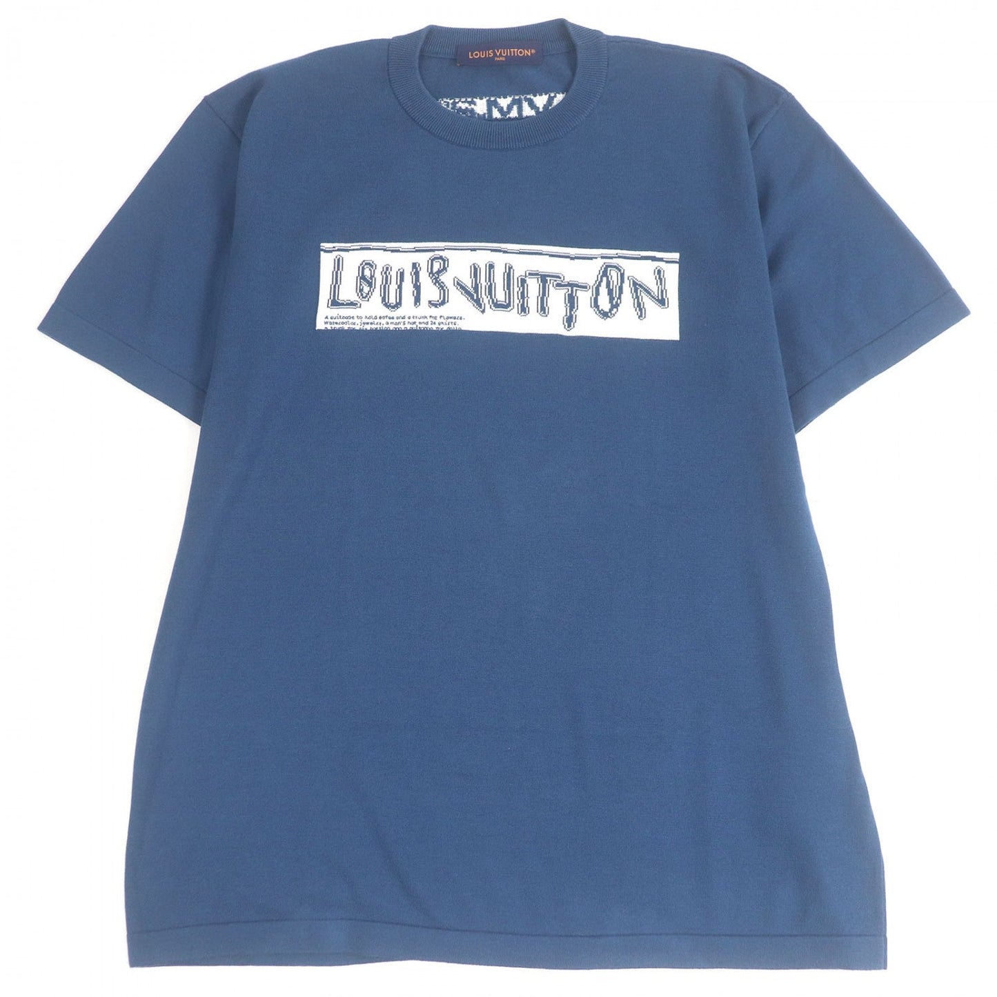 LOUIS VUITTON Short sleeve knit cotton blue XL