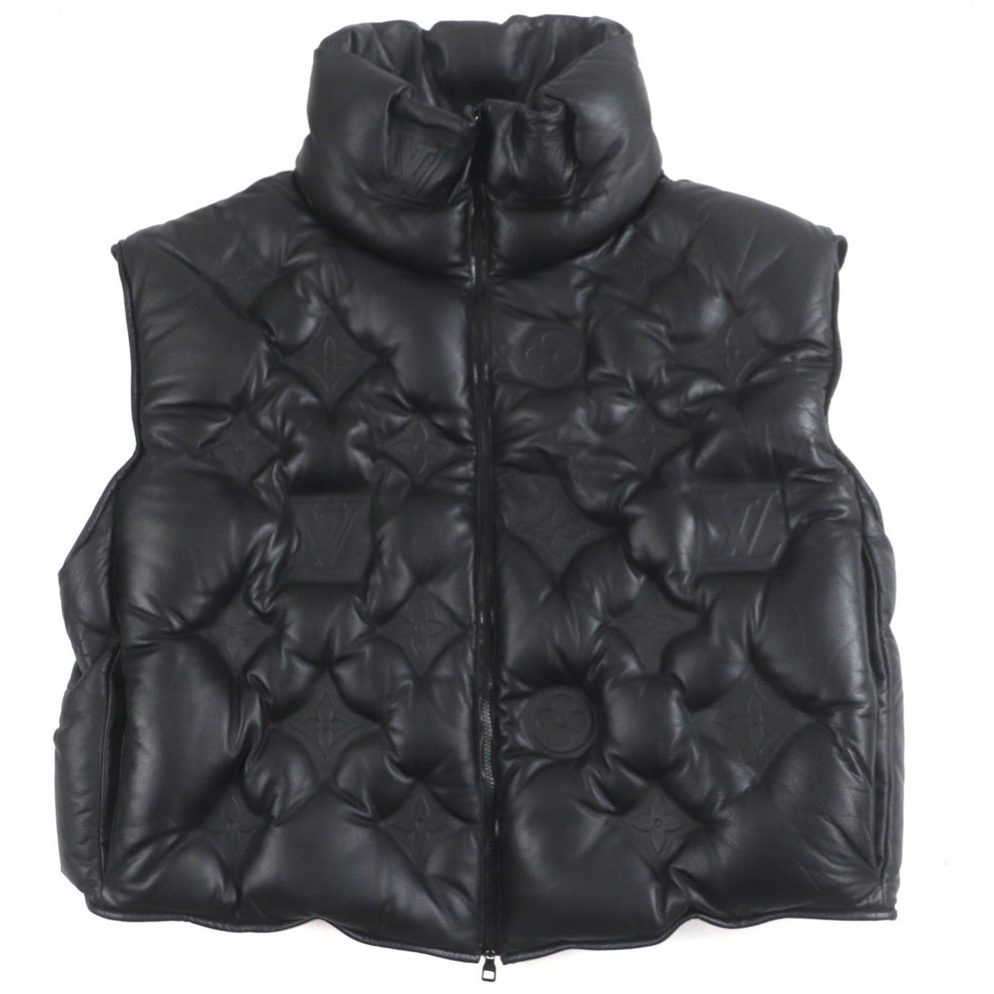 LOUIS VUITTON Down vest HHL84W Cowhide black Monogram Boyhood Puff S