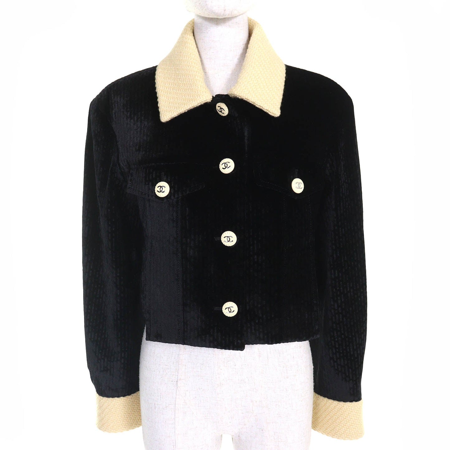 Chanel COCO Button Velvet Tweed Cropped Jacket Handbag
