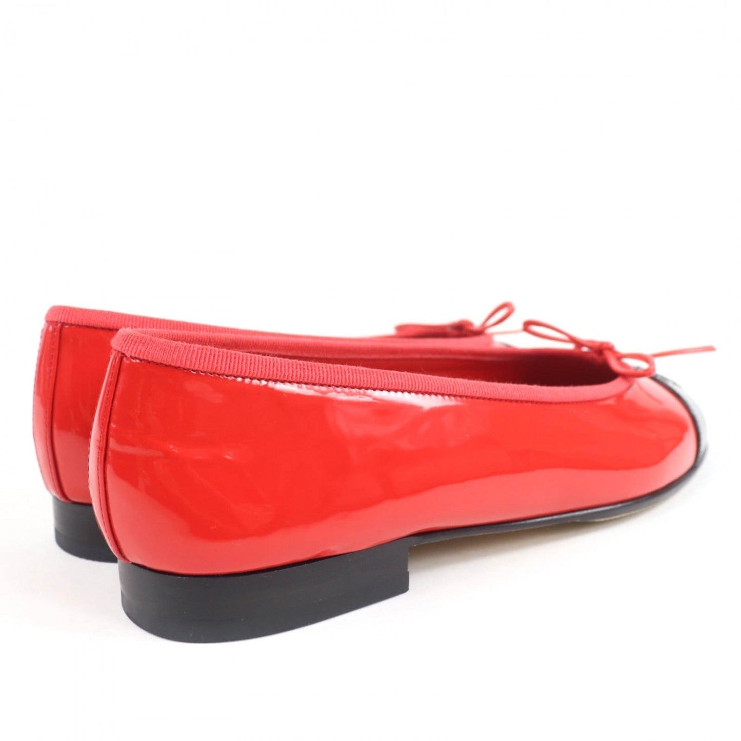 CHANEL Ballet shoes G02819 Patent leather Red black 36