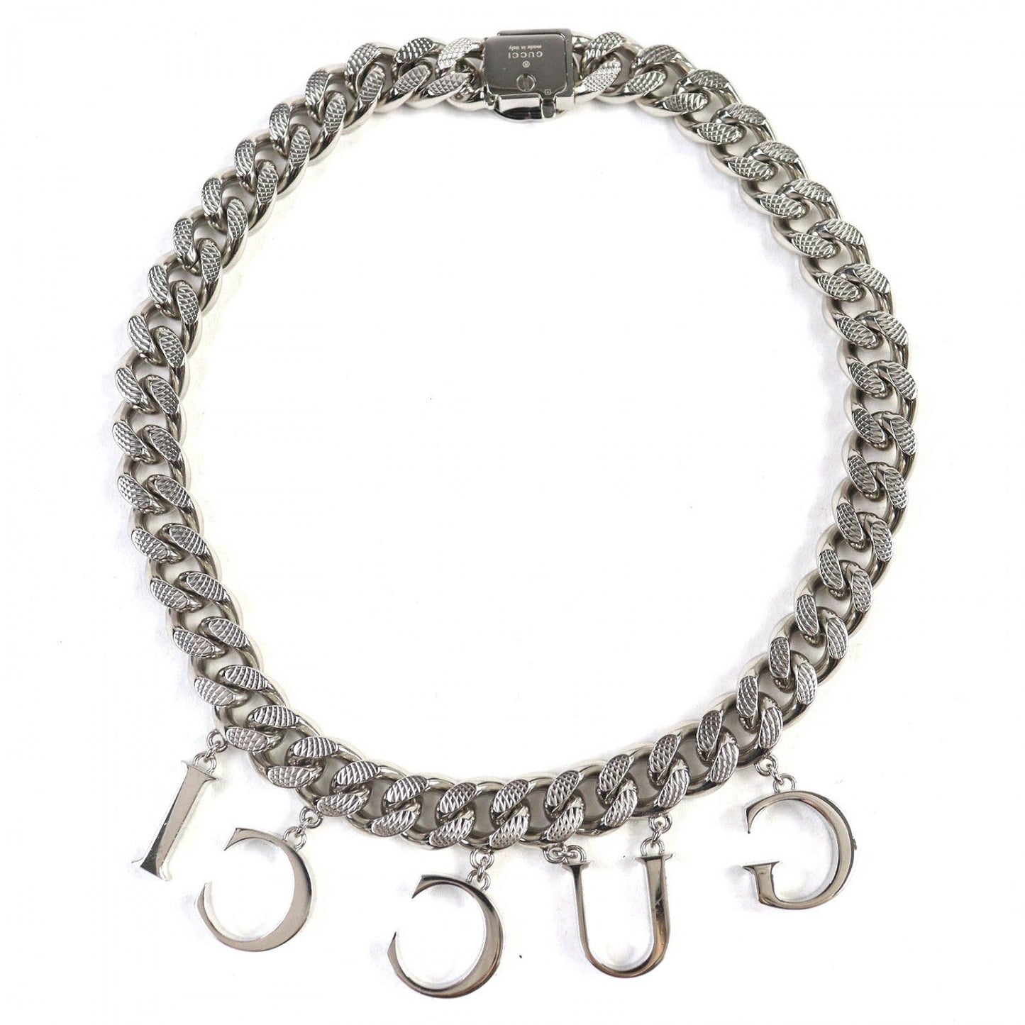 GUCCI choker 675769 ー Silver script logo choker