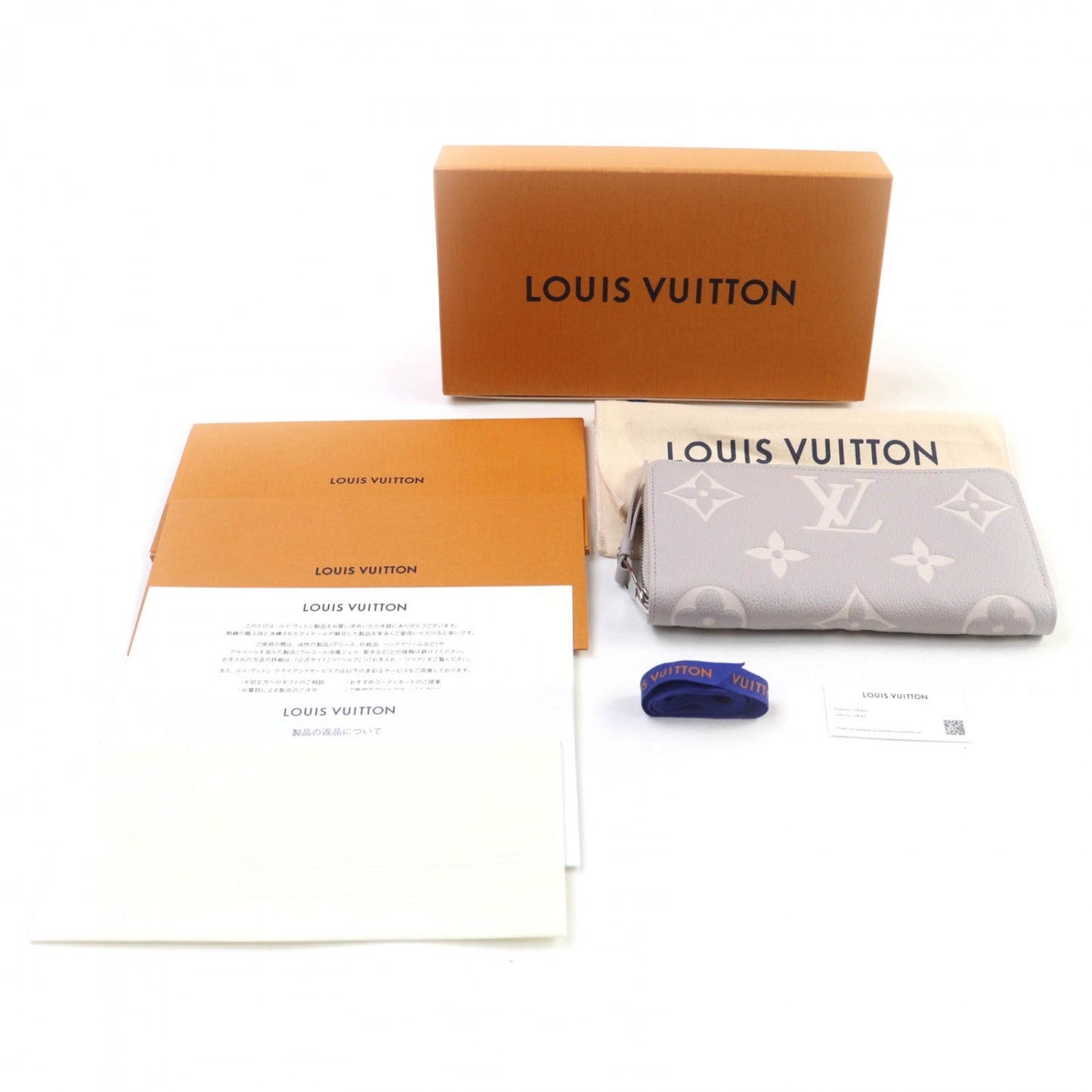 LOUIS VUITTON Long Wallet Purse M14228 Monogram Ann Platt Gray type White type