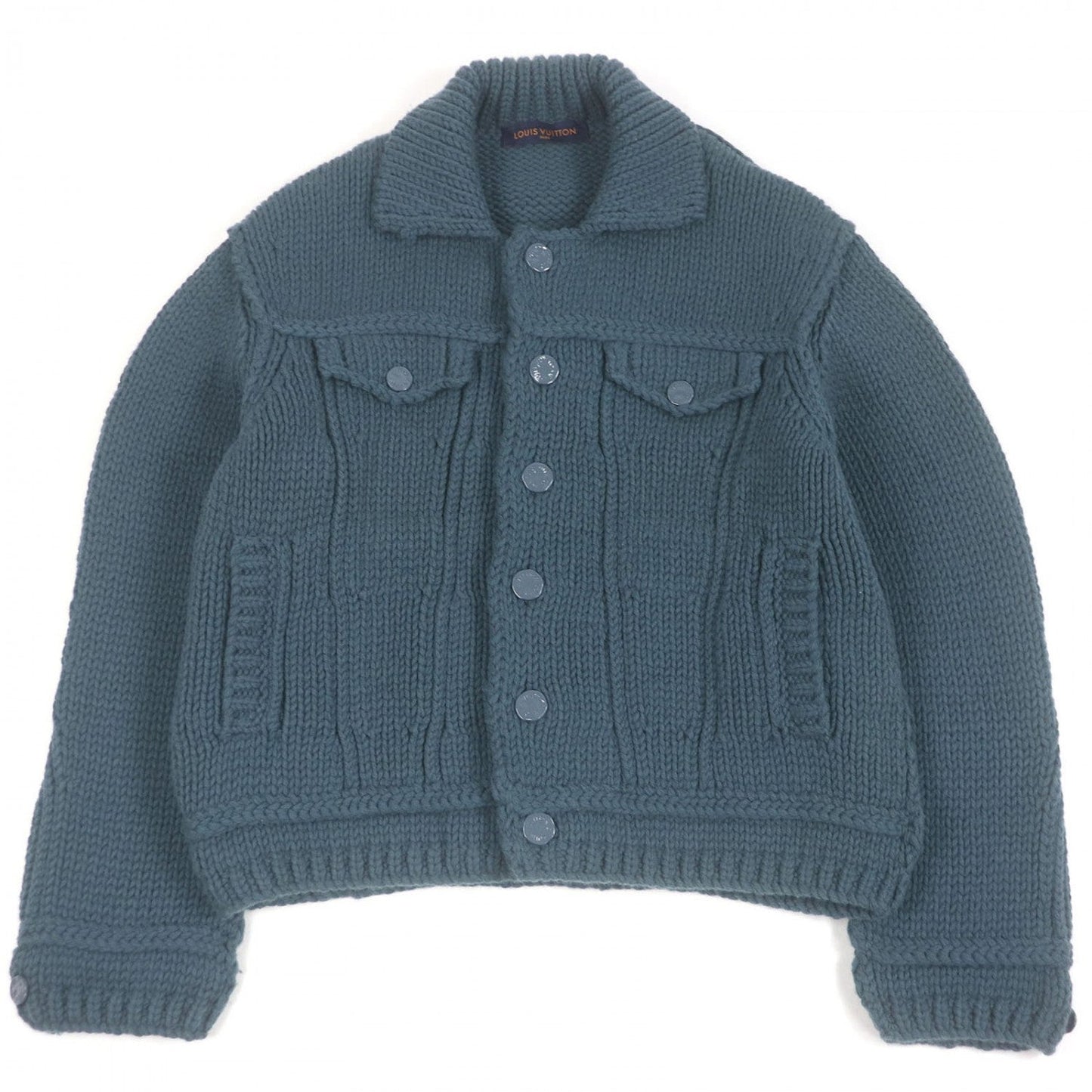 LOUIS VUITTON Jacket wool Blue green XL