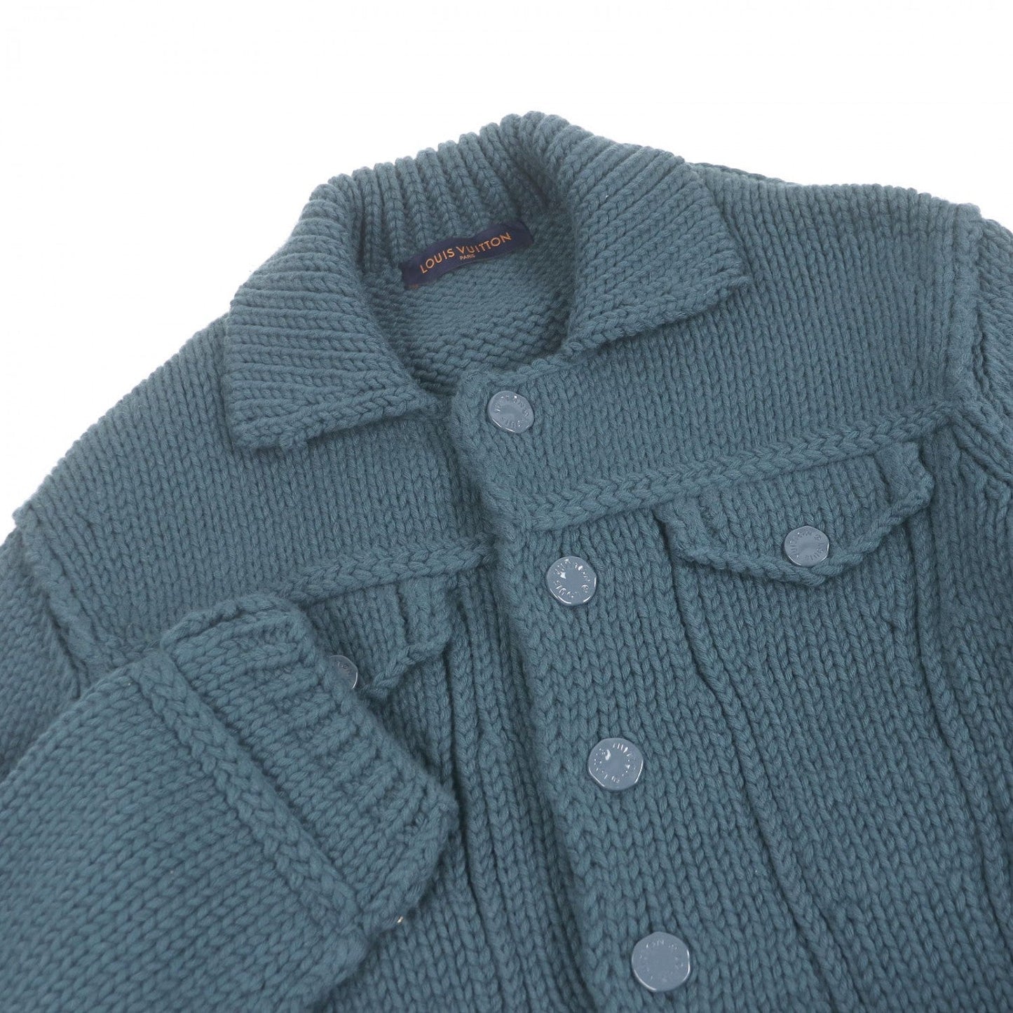 LOUIS VUITTON Jacket wool Blue green XL
