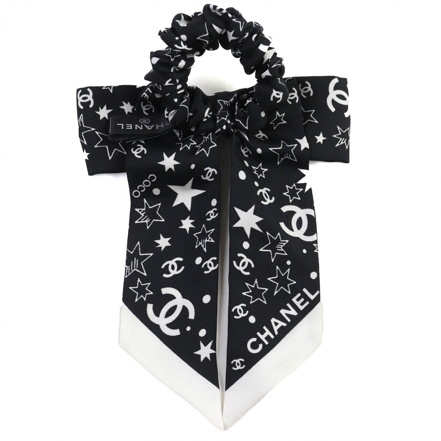 CHANEL hair accessory AAA890 silk Black White