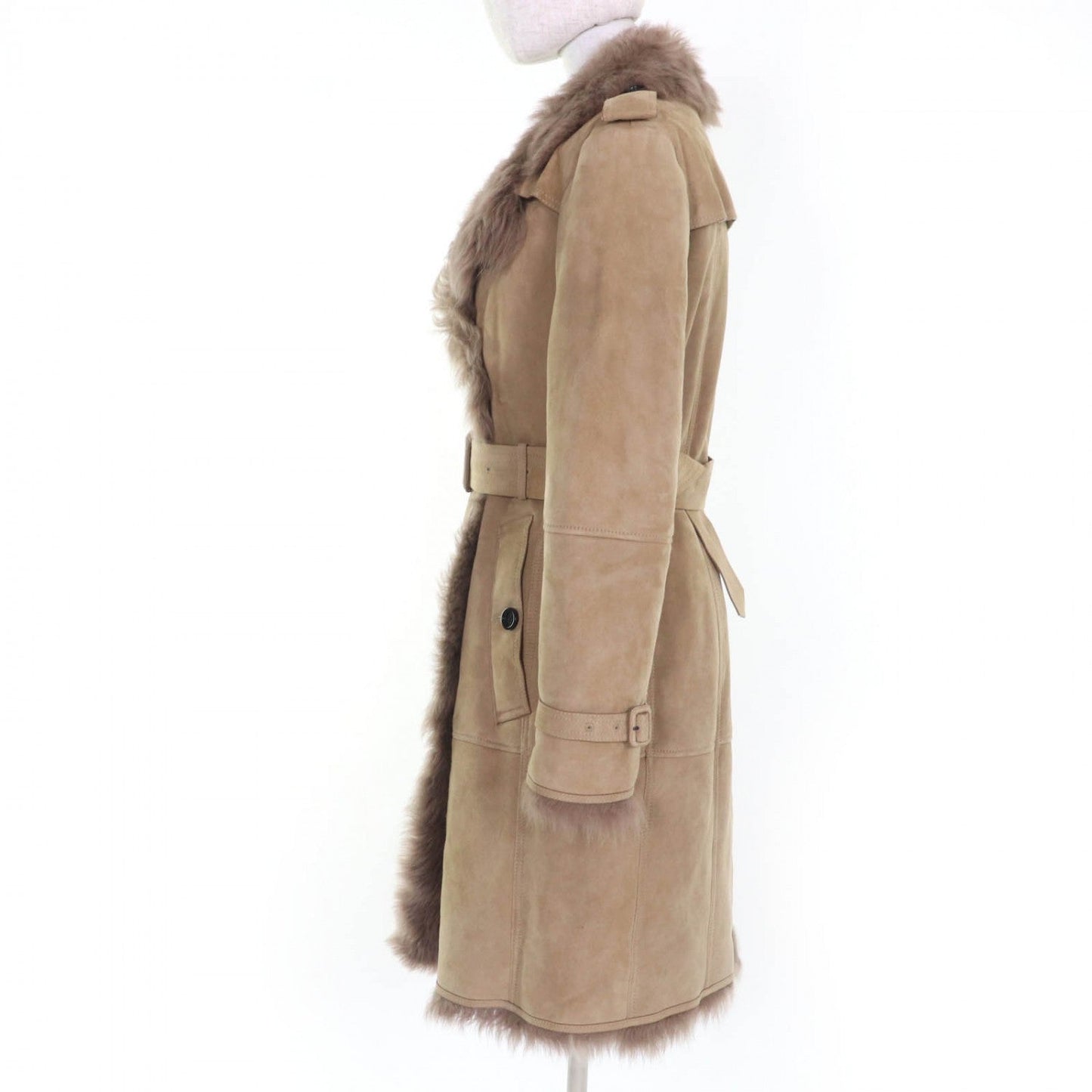 BURBERRY Mouton coat Sheepskin beige 42