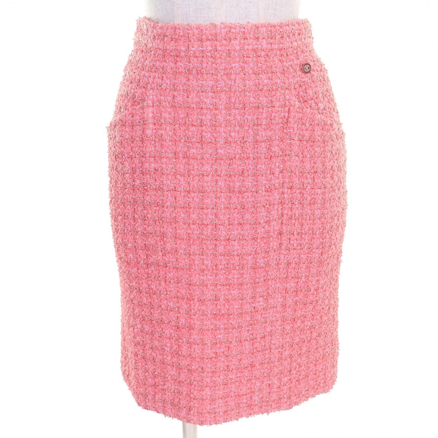 CHANEL Tweed skirt P63188 polyamide Pink gold 36