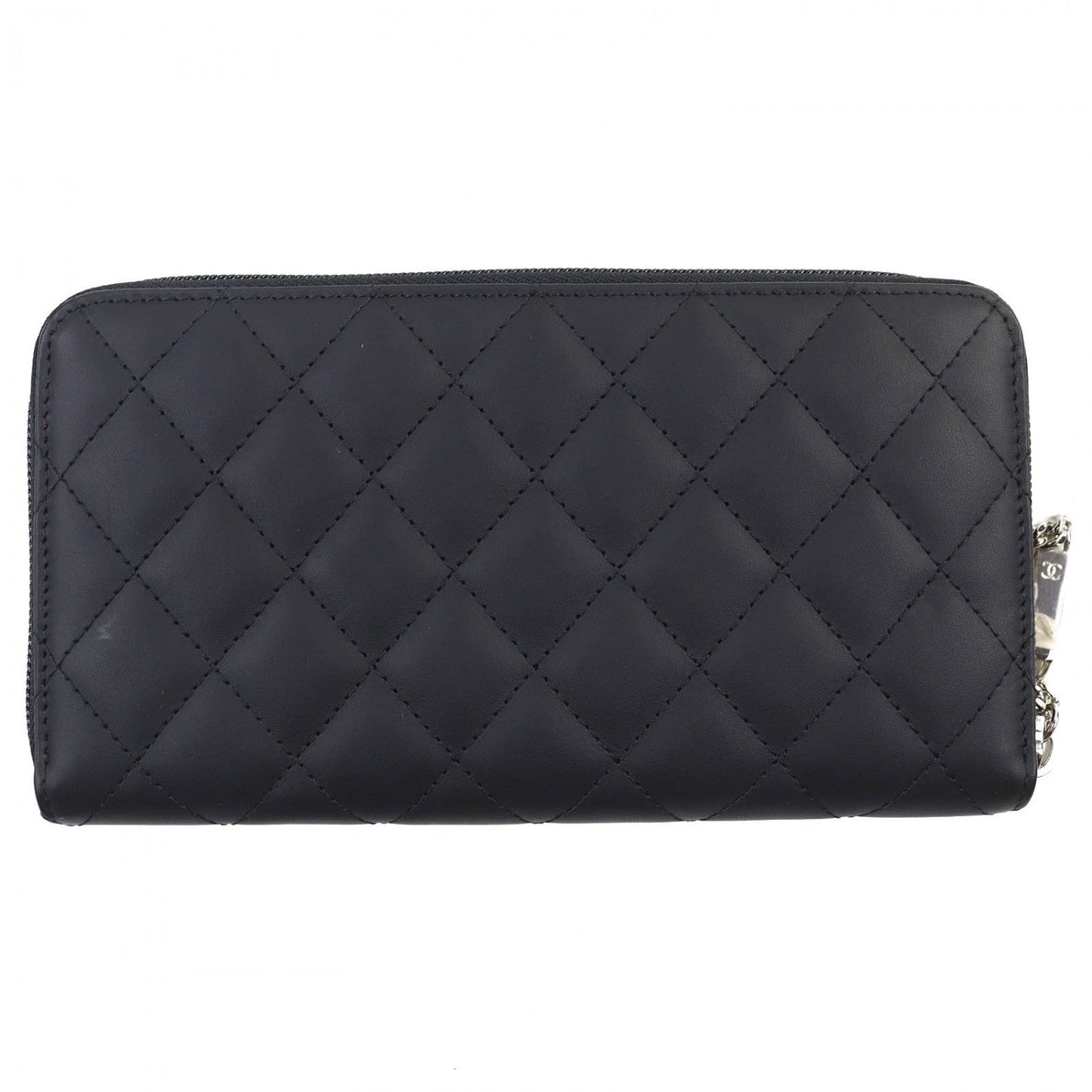 CHANEL Long Wallet Purse A50078 Calfskin Black / black Cambon line