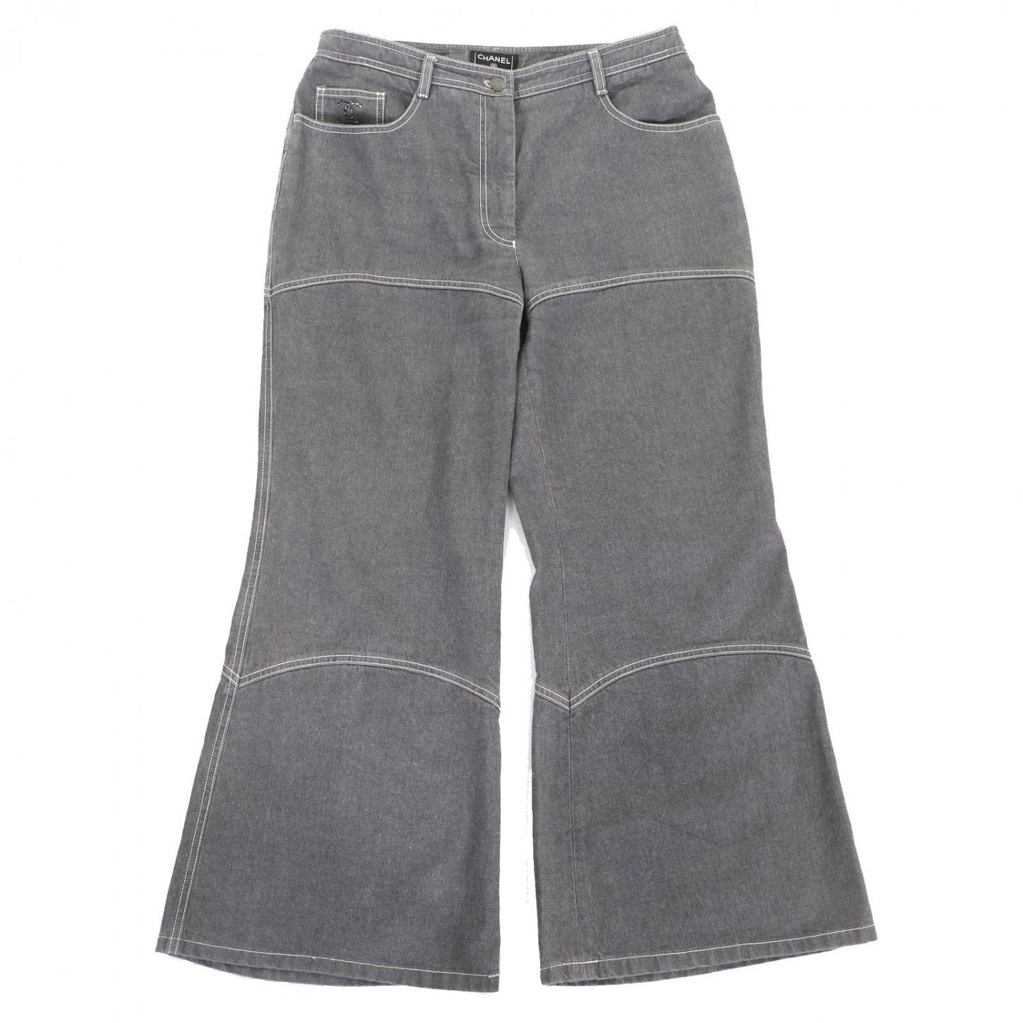 CHANEL Denim pants 01P P17693 cotton gray å¸å°ãµã¤ãº46