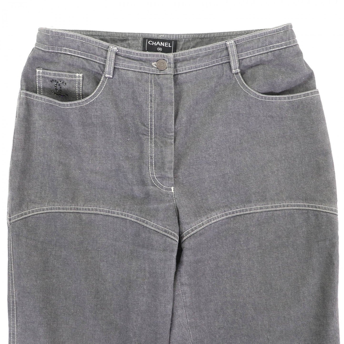 CHANEL Denim pants 01P P17693 cotton gray å¸å°ãµã¤ãº46