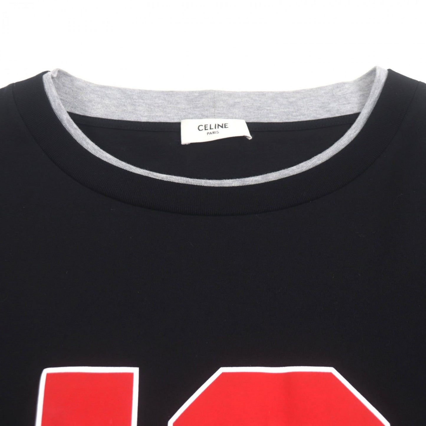 CELINE Long-sleeved T-shirt 2X87E671Q cotton Black Grey 16 Skater Cotton Jersey Tee XL