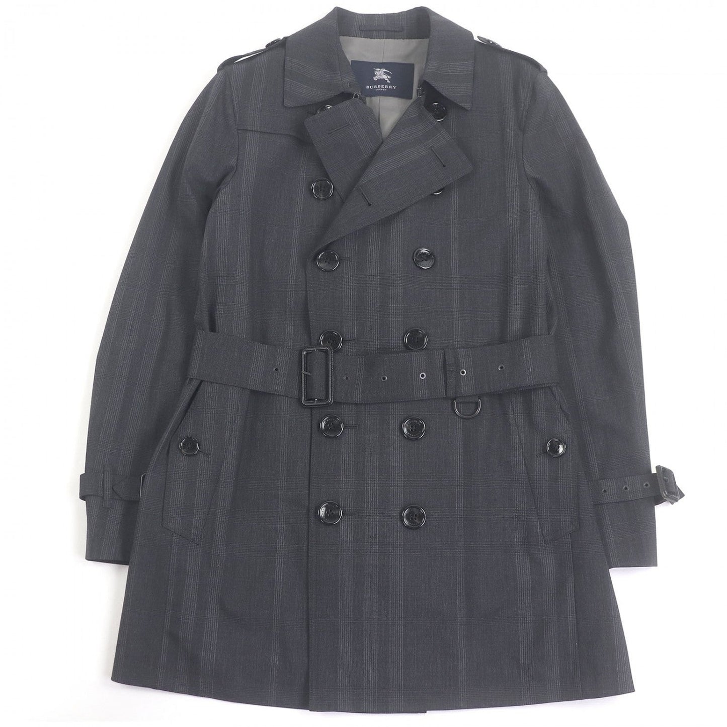 BURBERRY LONDON trench coat wool charcoal LL