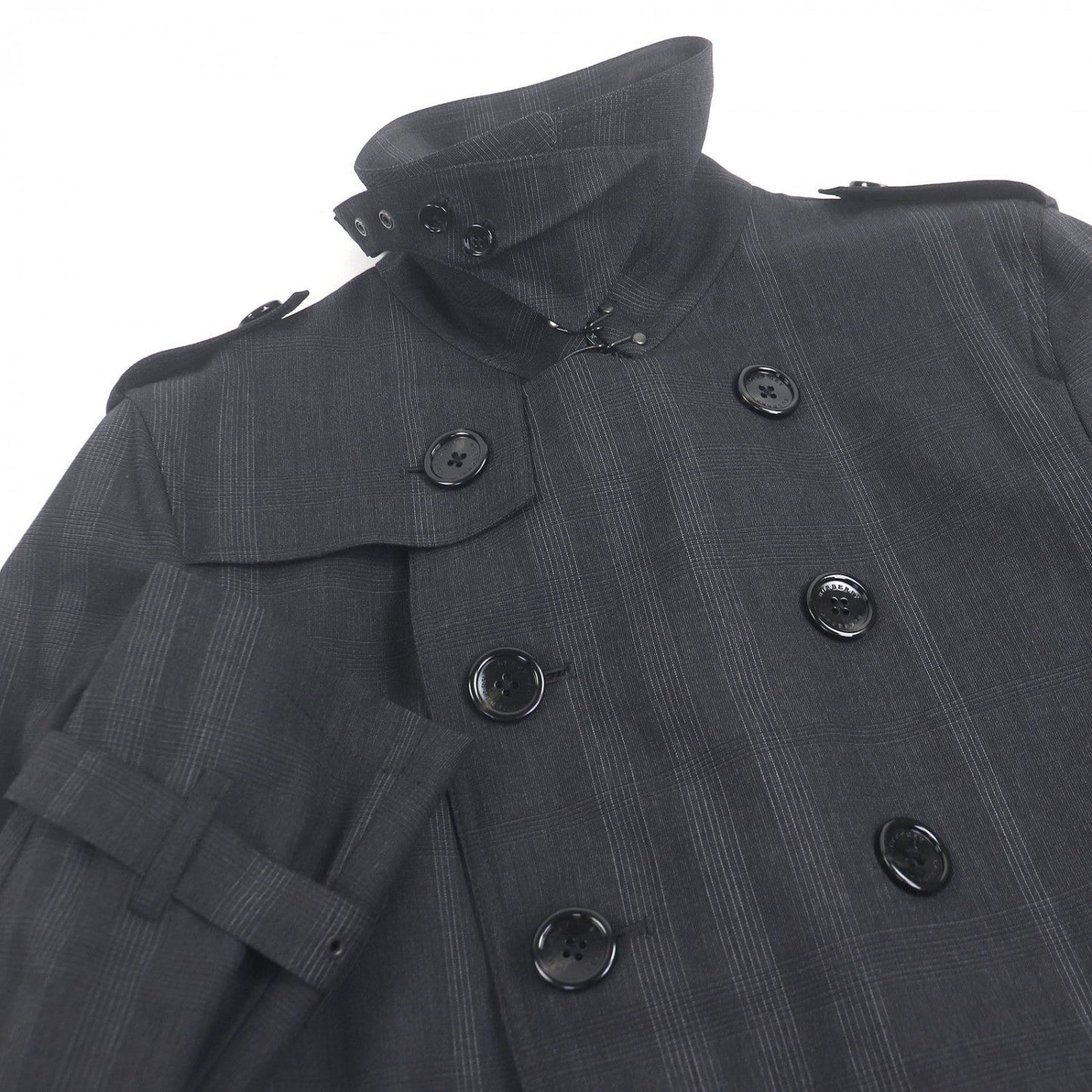 BURBERRY LONDON trench coat wool charcoal LL