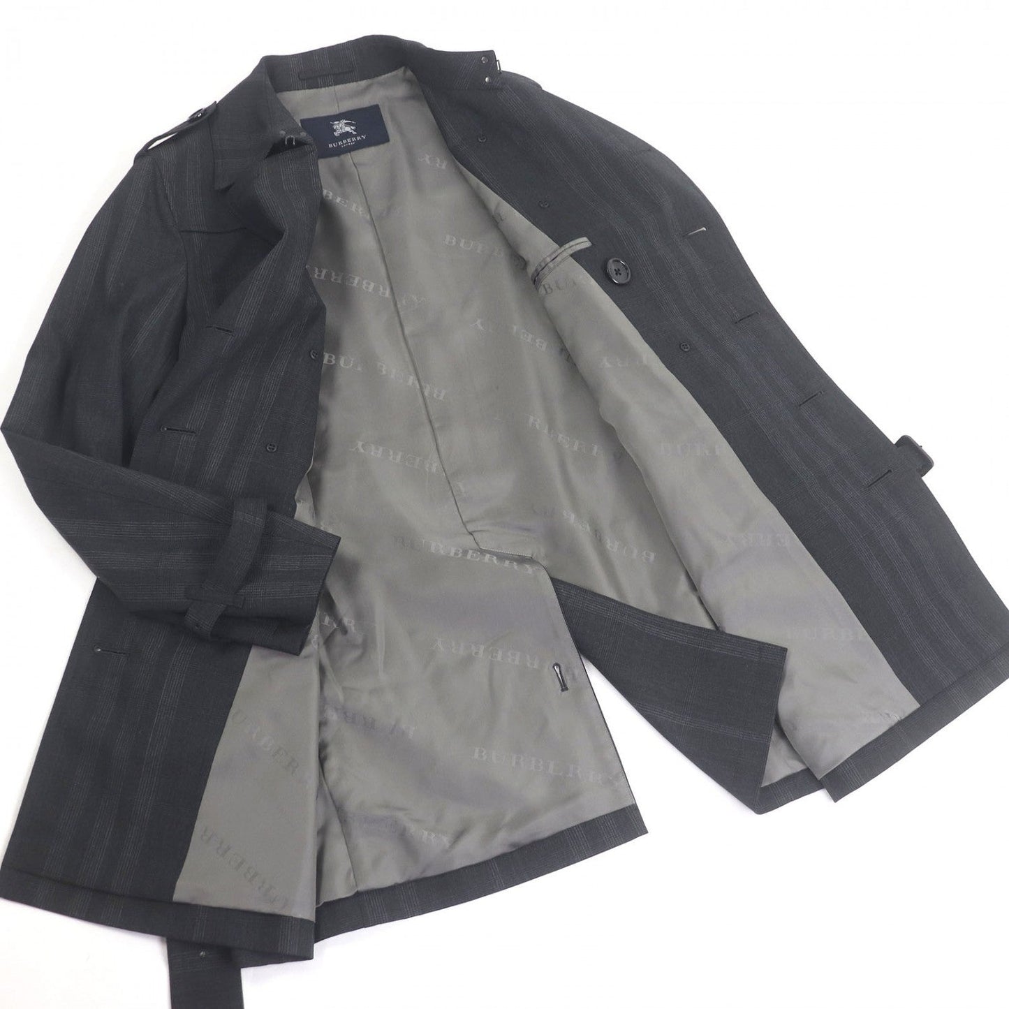 BURBERRY LONDON trench coat wool charcoal LL