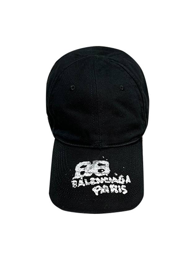 Luxury Balenciaga Trending 2026 Hand Draw BB Icon Ball Cap Black