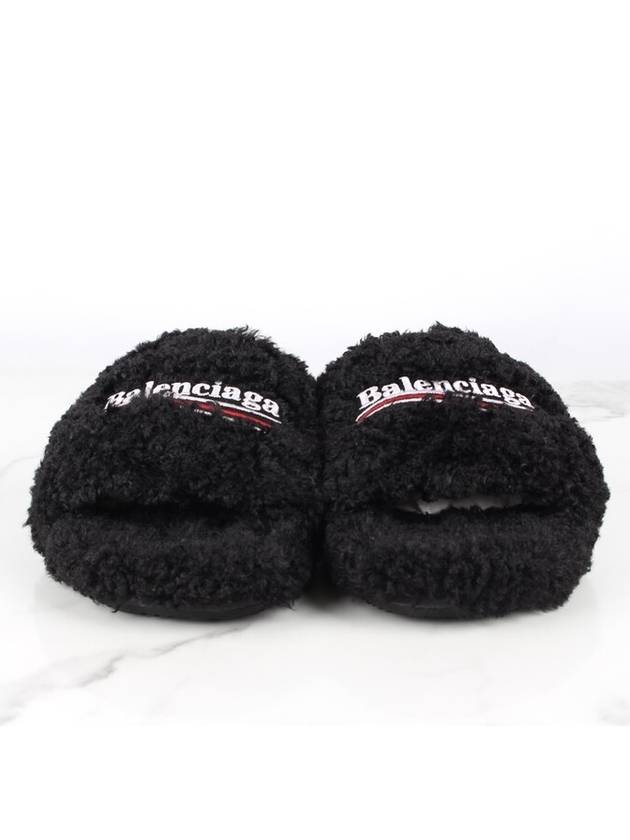 Luxury Balenciaga Trending 2026 Wave logo furry slide 40 255 260