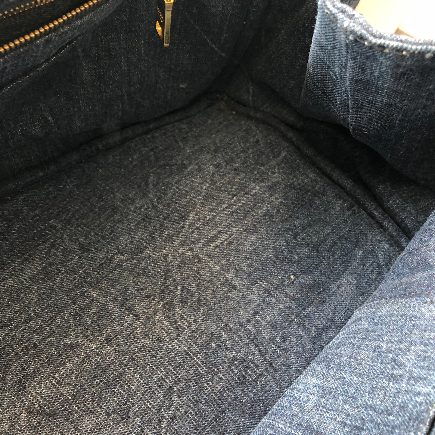 Prada Dark Blue Denim Large Tote Bag Size