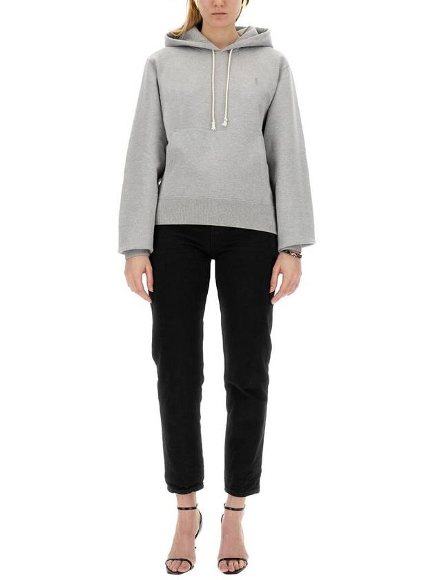 Luxury Saint Laurent Trending 2025 Cassandre Organic Cotton Hoodie Grey