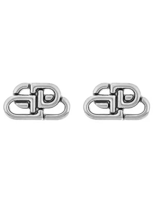 Luxury Balenciaga Trending 2026 BB Logo Stud Earrings Silver