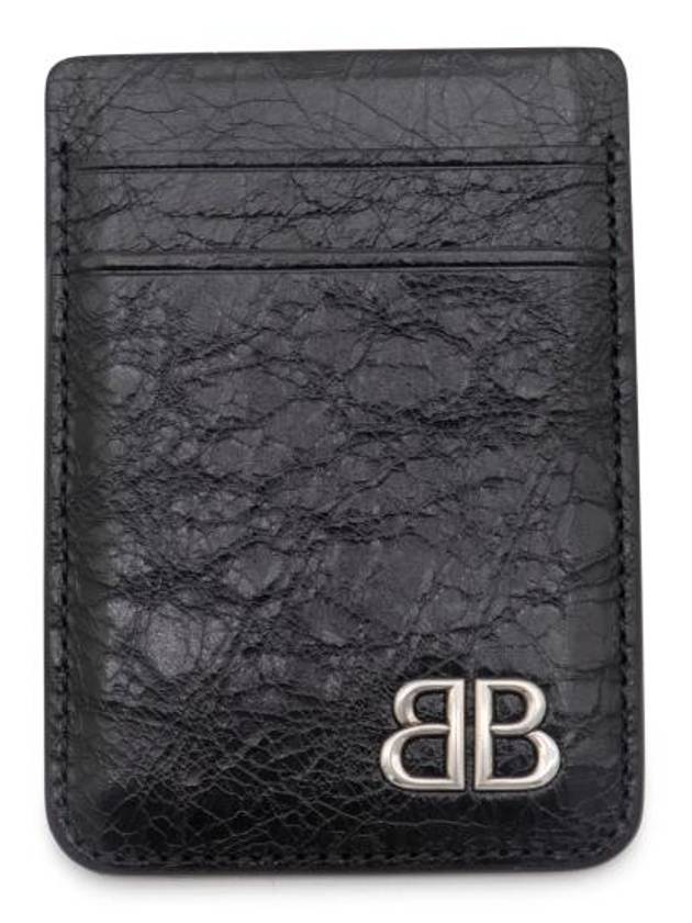 Luxury Balenciaga Trending 2026 Monaco Magnet Card Wallet Black
