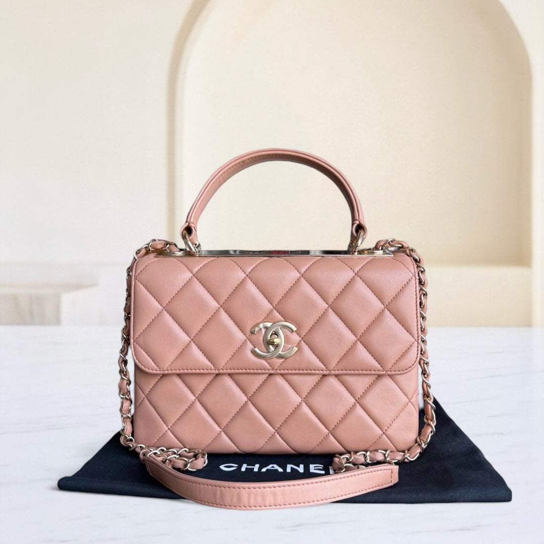 Chanel Trendy CC Small - Cannage Lambskin Blush Gold Hardware Series 23