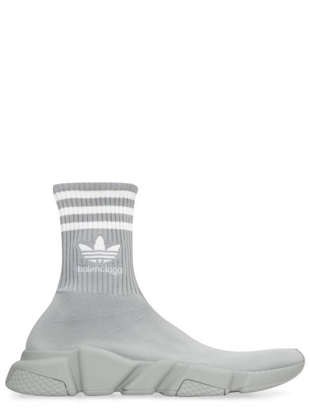 Luxury Balenciaga Trending 2026 Embroidered Logo Sock High Top Sneakers Grey