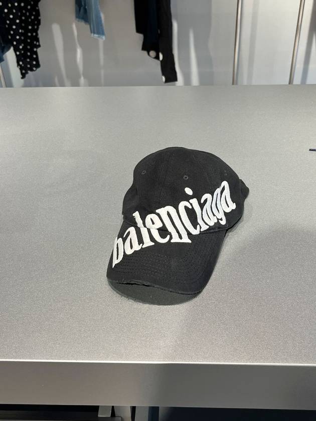 Luxury Balenciaga Trending 2026 diagonal logo ball cap black