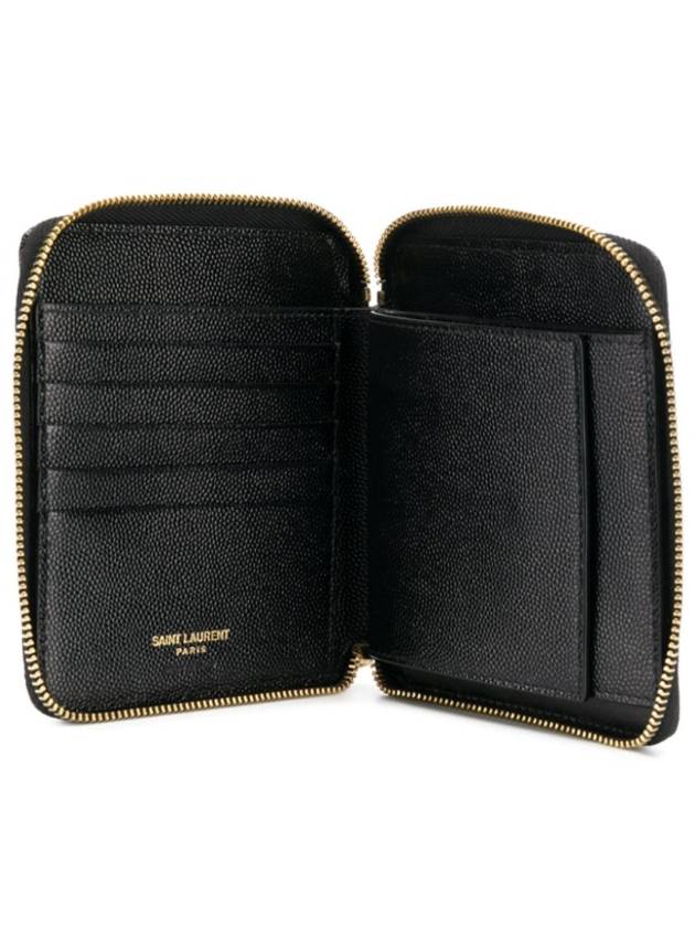 Luxury Saint Laurent Trending 2025 Monogram Compact Zipper Halfwallet Black