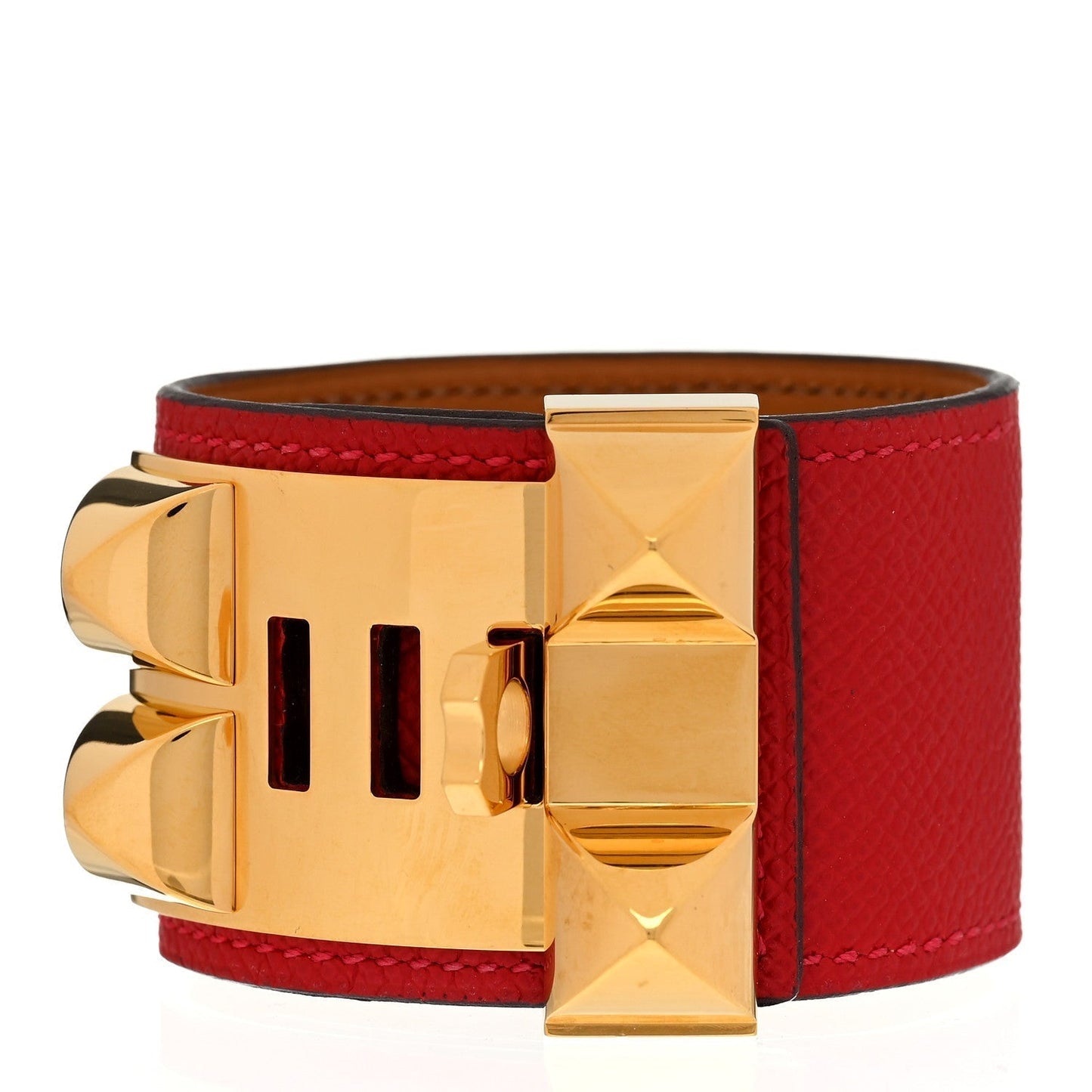 Hermes Epsom Collier de Chien CDC Bracelet S Rouge Casaque