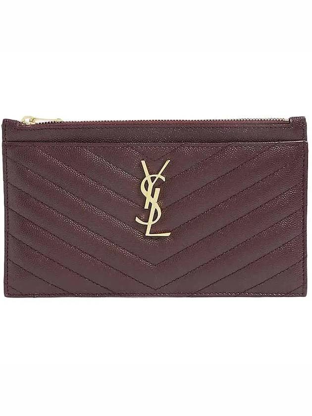 Luxury Saint Laurent Trending 2025 Monogram Quilted Clutch Bag Dark Red