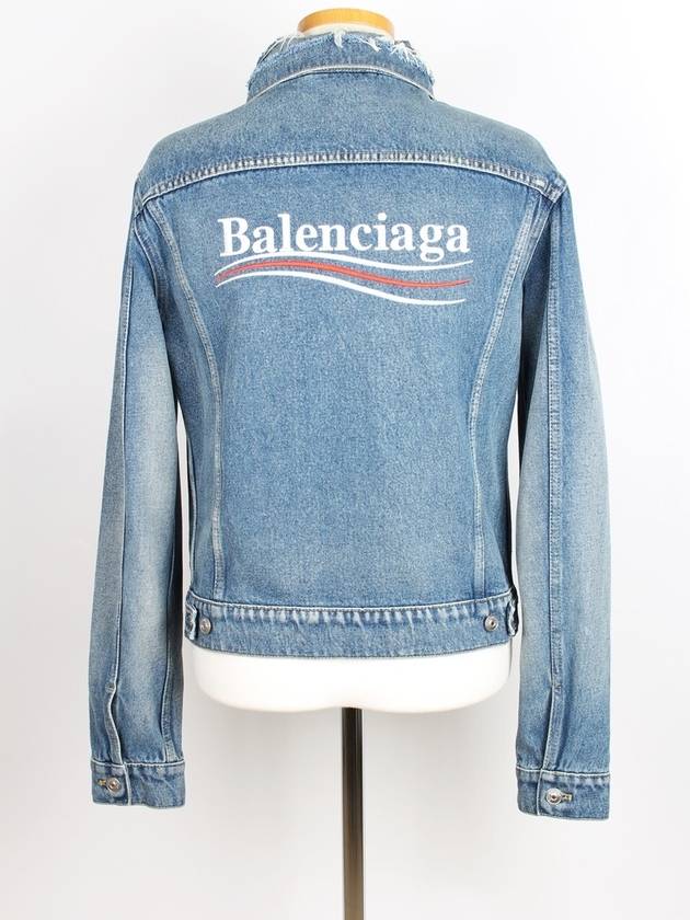 Luxury Balenciaga Trending 2026 Wave logo denim jacket 46