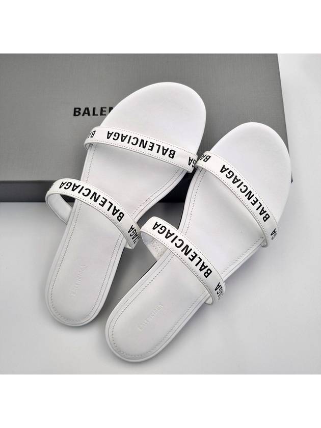 Luxury Balenciaga Trending 2026 Logo Round Slippers White