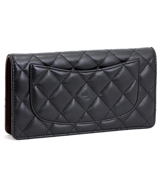 Chanel Matelasse Folio Long Wallet Lambskin Black