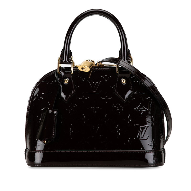 Louis Vuitton Monogram Vernis Alma BB Handbag Shoulder Bag 2WAY M91678 Amarant Pearl Patent Leather Louis Vuitton