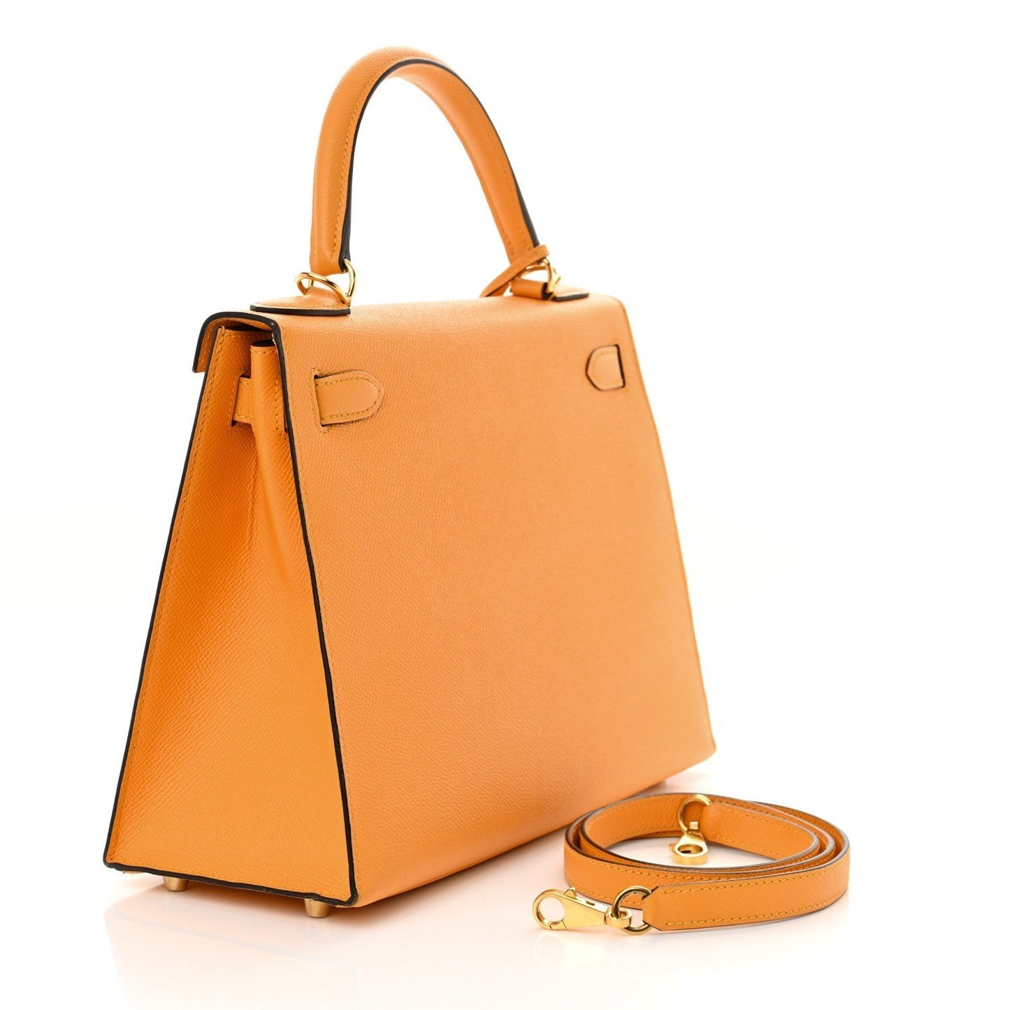 Hermes Epsom Horseshoe Kelly Sellier 28 Jaune D'or Etain