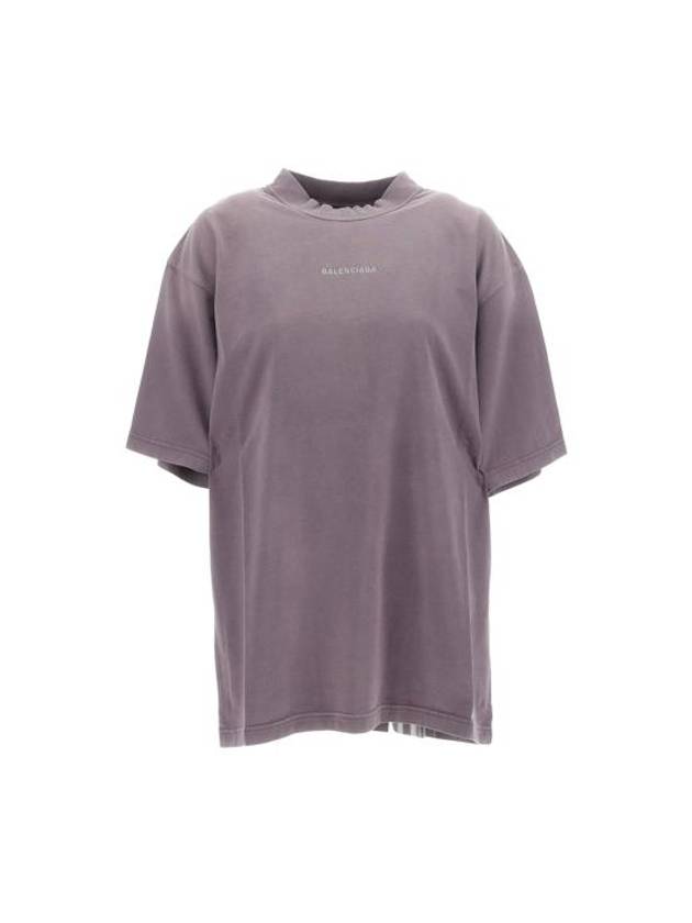 Luxury Balenciaga Trending 2026 Logo Print Short Sleeve T-Shirt Purple