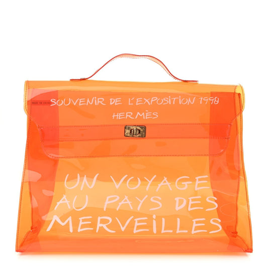 Hermes Vinyl Souvenir De L'Exposition Kelly Orange