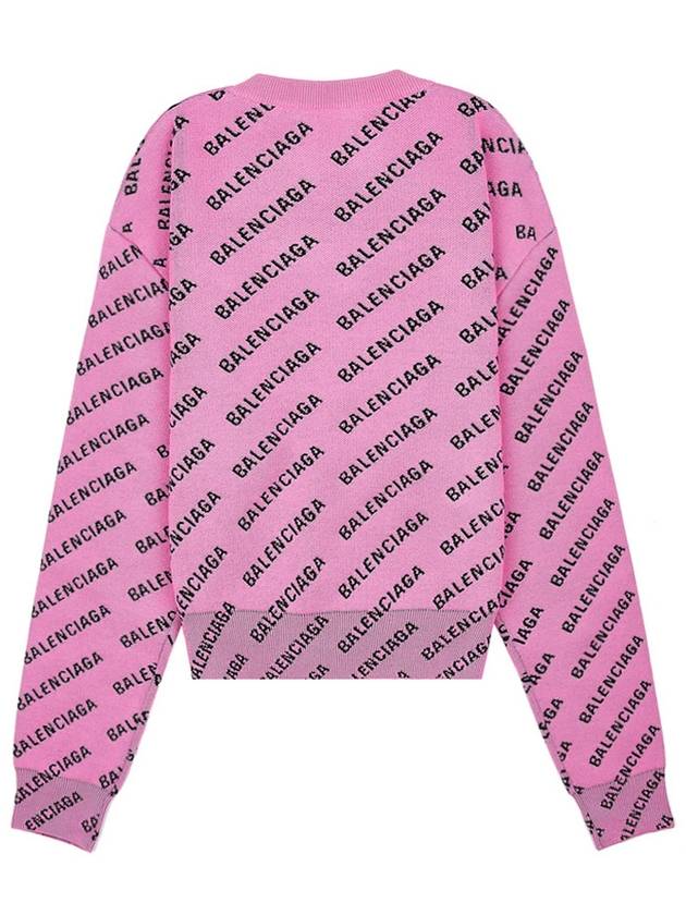 Luxury Balenciaga Trending 2026 Mini All-Over Logo Knit Top Pink