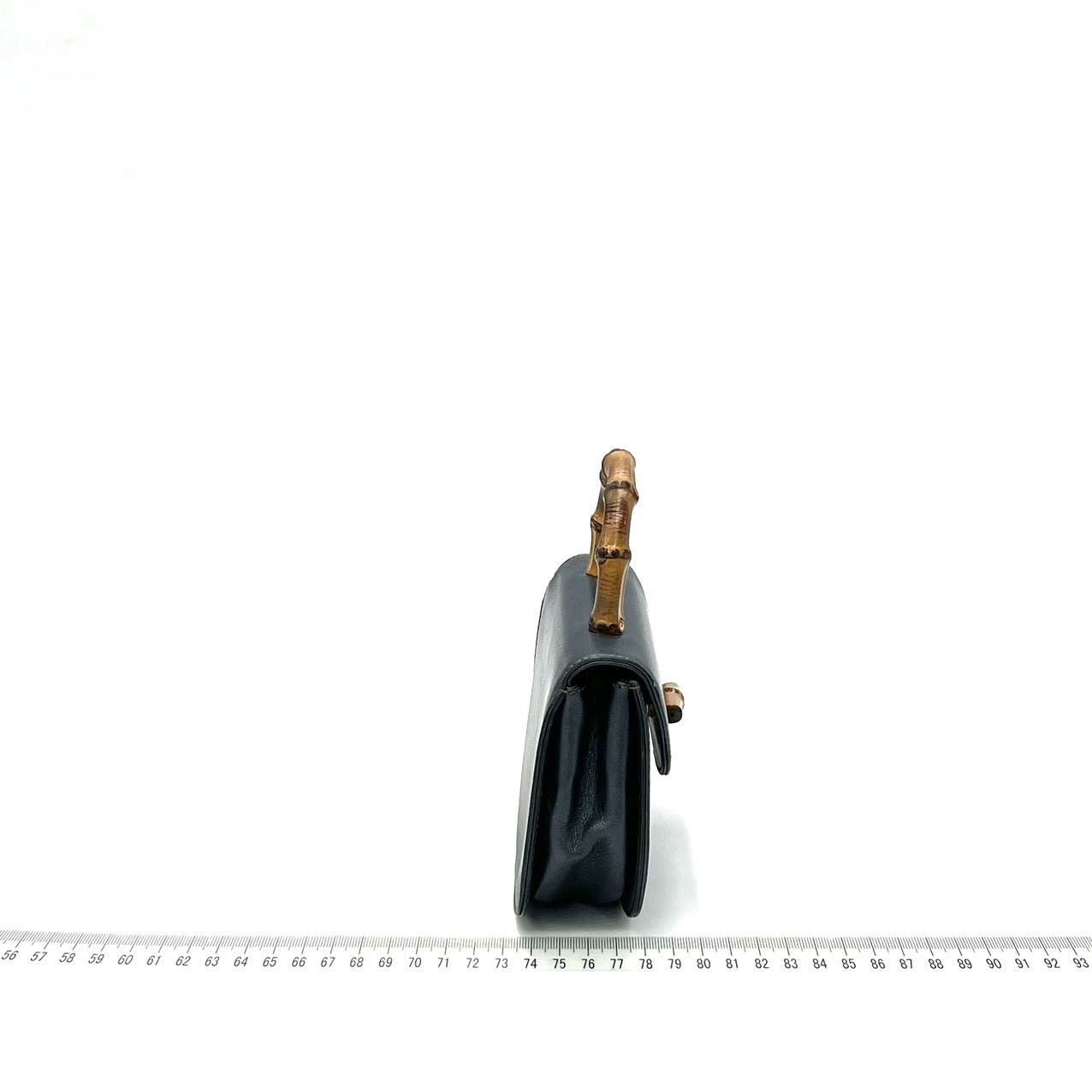 Gucci Bamboo 1947 Night Super Mini Black Leather with Chain