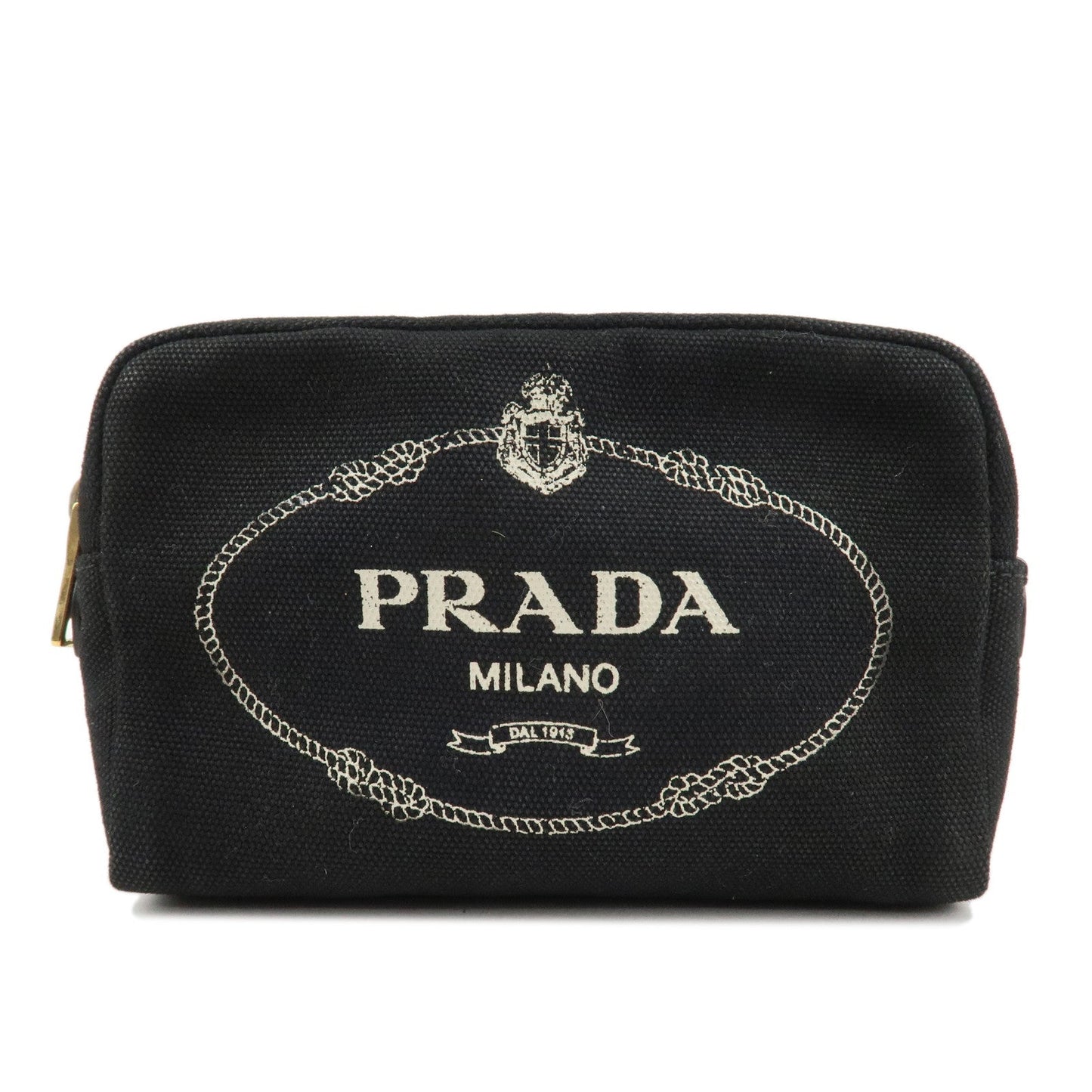 PRADA Canvas Pouch Cosmetic Pouch Black