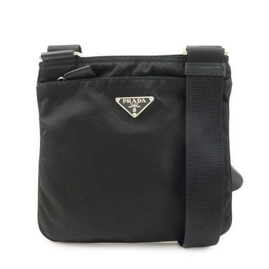 PRADA Triangle Logo Nylon Leather Shoulder Bag Crossbody Bag Black
