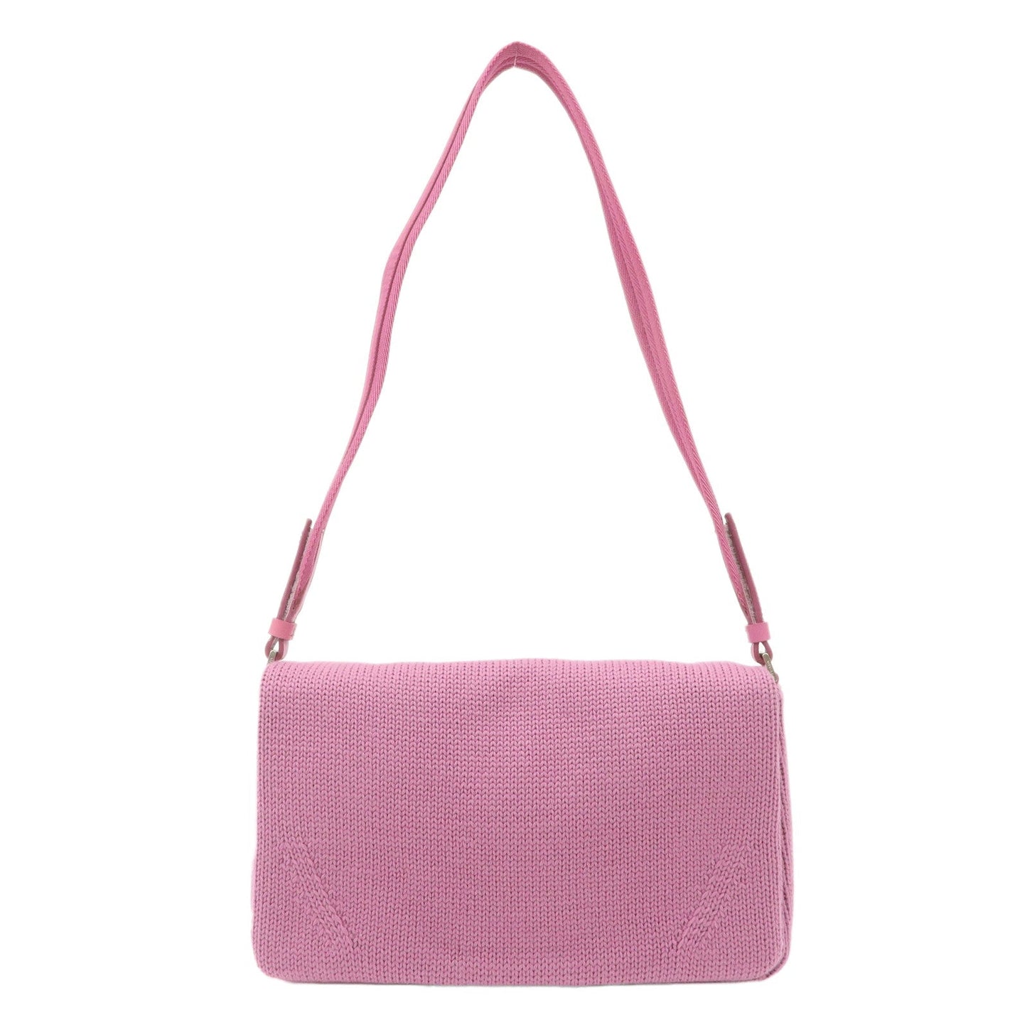 PRADA Wool Leather Shoulder Bag Lavender