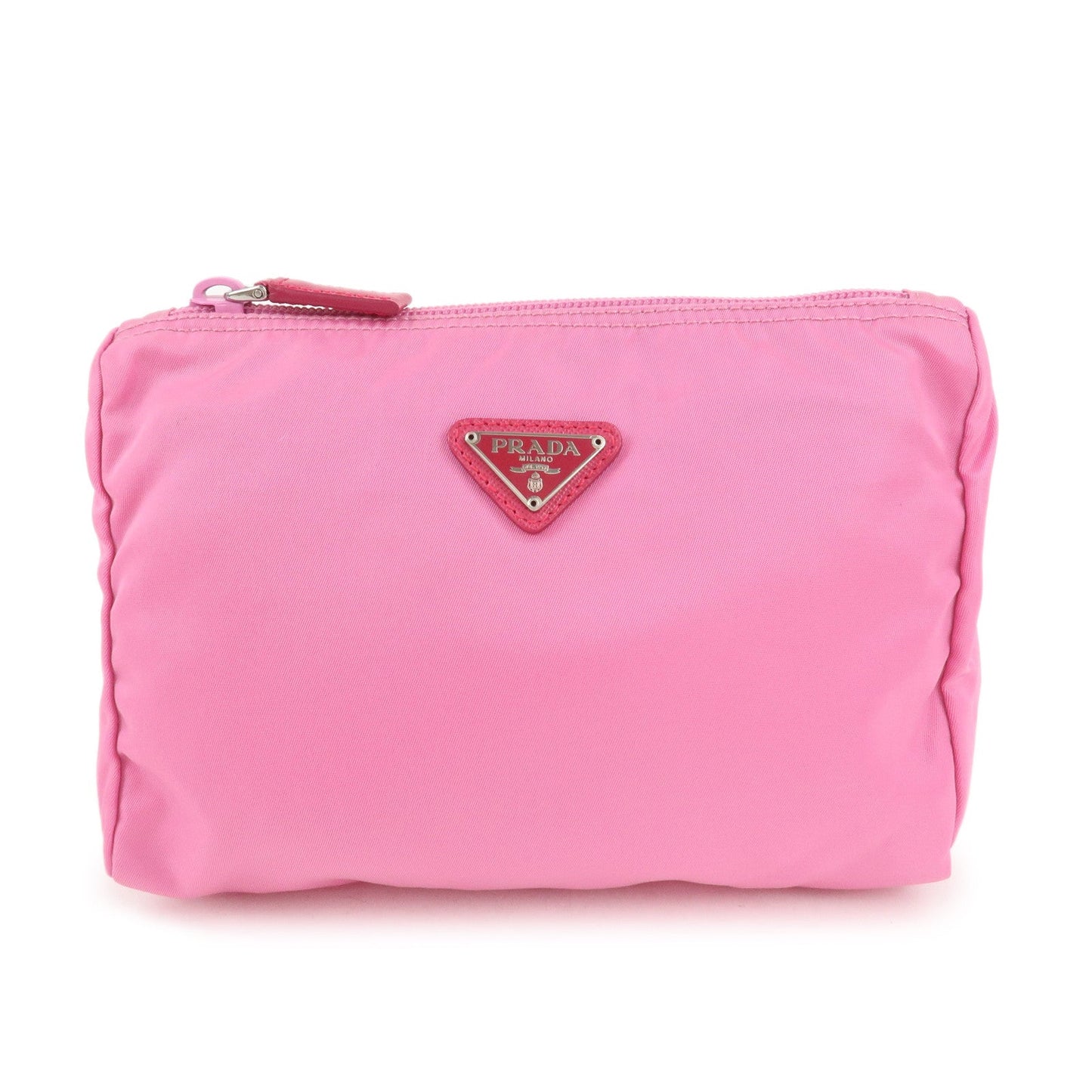 PRADA Nylon Saffiano Leather Pouch Begonia 1N0011