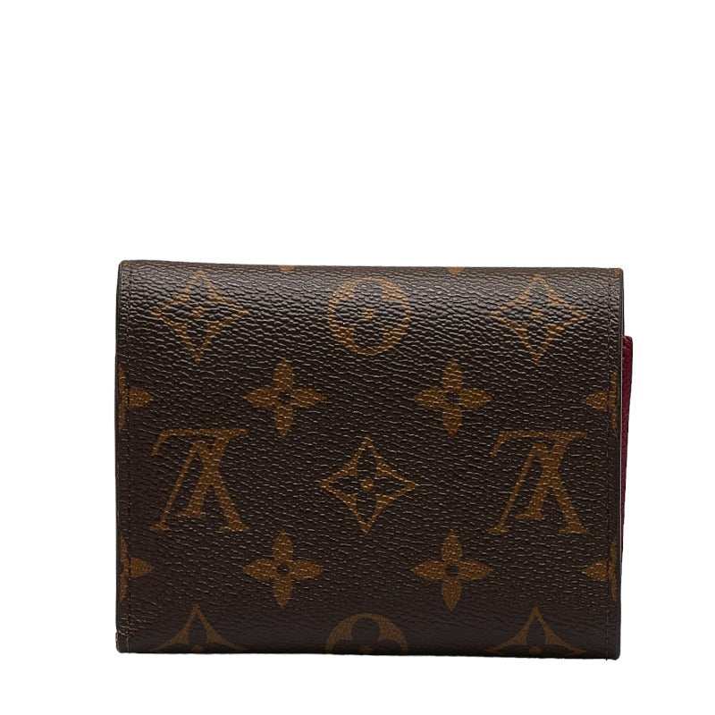 Louis Vuitton Monogram M41938 Three Folded Wallet PVC/Leather Fushas Brown Fushas