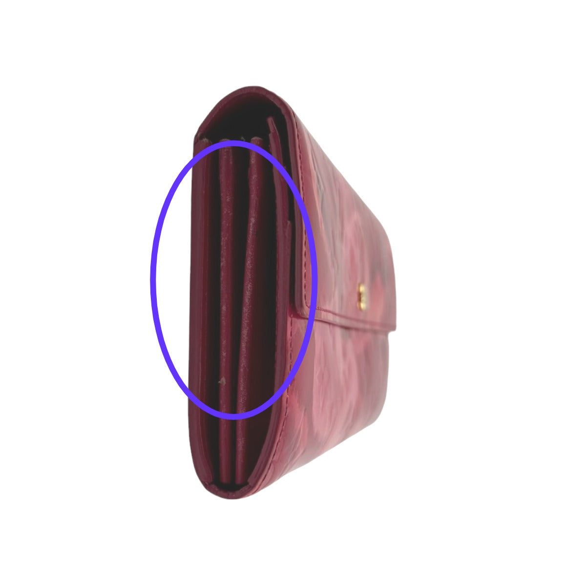 LOUIS VUITTON Long Wallet Purse M90022 enamel Rose Andian Pink Long Wallet Purse Monogram Vernis Portefeuille Sara Women
